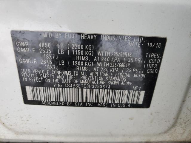 Photo 14 from auction – 2017 SUBARU OUTBACK TO with VIN 4S4BSETC8H3293674