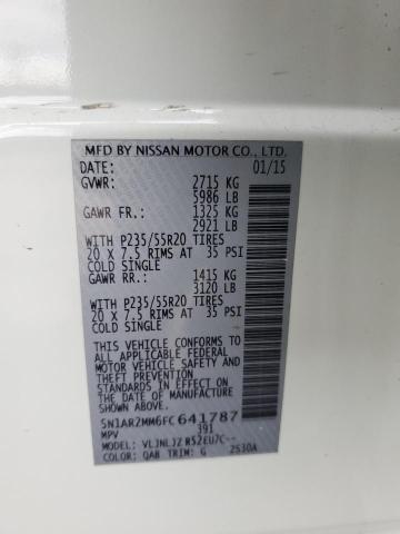 Photo 14 from auction – 2015 NISSAN PATHFINDER with VIN 5N1AR2MM6FC641787