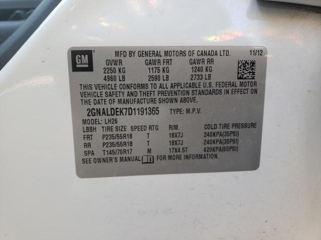 Photo 14 from auction – 2013 CHEVROLET EQUINOX LT with VIN 2GNALDEK7D1191365