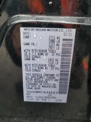 Photo 14 from auction – 2015 NISSAN PATHFINDER with VIN 5N1AR2MM9FC644683