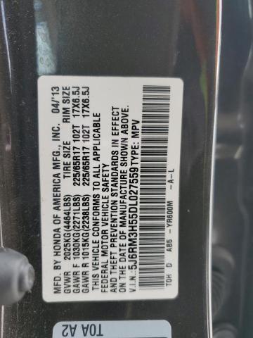 Photo 14 from auction – 2013 HONDA CR-V EX with VIN 5J6RM3H55DL027559