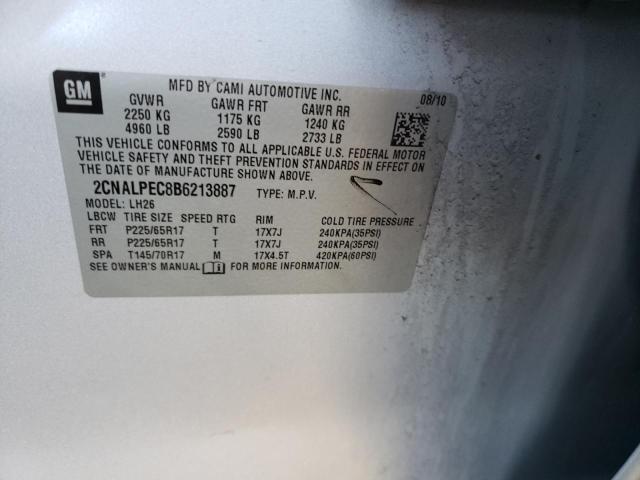 Photo 14 from auction – 2011 CHEVROLET EQUINOX LT with VIN 2CNALPEC8B6213887