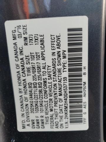 Photo 14 from auction – 2016 HONDA CR-V SE with VIN 2HKRM3H40GH537159