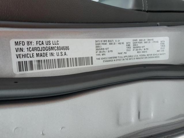 Photo 14 from auction – 2021 DODGE DURANGO GT with VIN 1C4RDJDG6MC804686