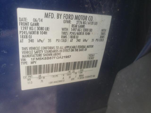Photo 14 from auction – 2015 FORD EXPLORER with VIN 1FM5K8B87FGA21957