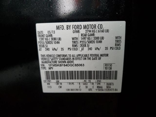 Photo 14 from auction – 2013 FORD EXPLORER L with VIN 1FM5K8F84DGC85063