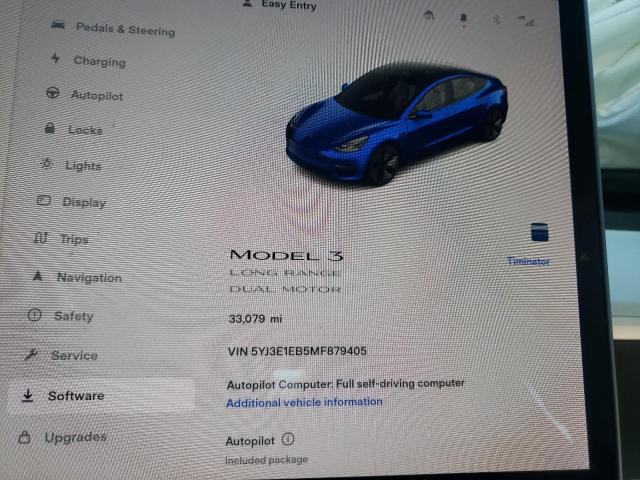 Photo 9 from auction – 2021 TESLA MODEL 3 with VIN 5YJ3E1EB5MF879405