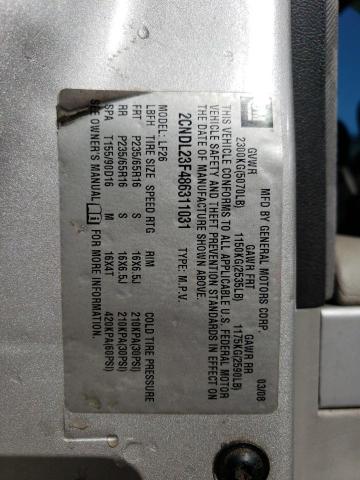 Photo 14 from auction – 2008 CHEVROLET EQUINOX LS with VIN 2CNDL23F486311031
