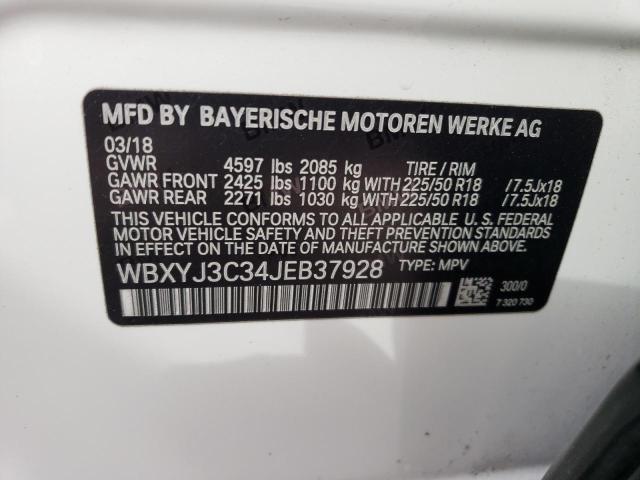 Photo 14 from auction – 2018 BMW X2 SDRIVE2 with VIN WBXYJ3C34JEB37928