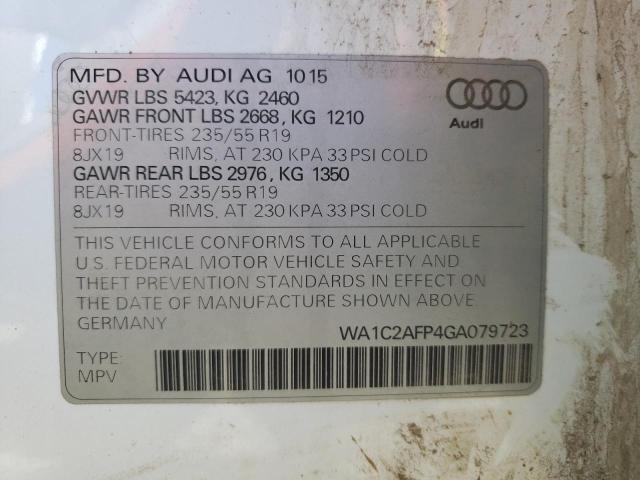 Photo 14 from auction – 2016 AUDI Q5 PREMIUM with VIN WA1C2AFP4GA079723