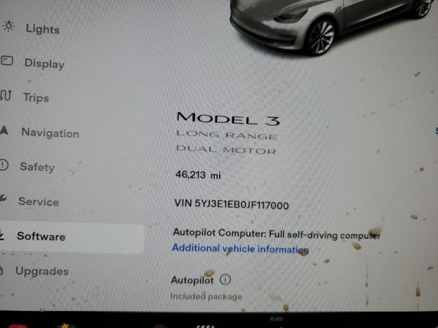 Photo 9 from auction – 2018 TESLA MODEL 3 with VIN 5YJ3E1EB0JF117000