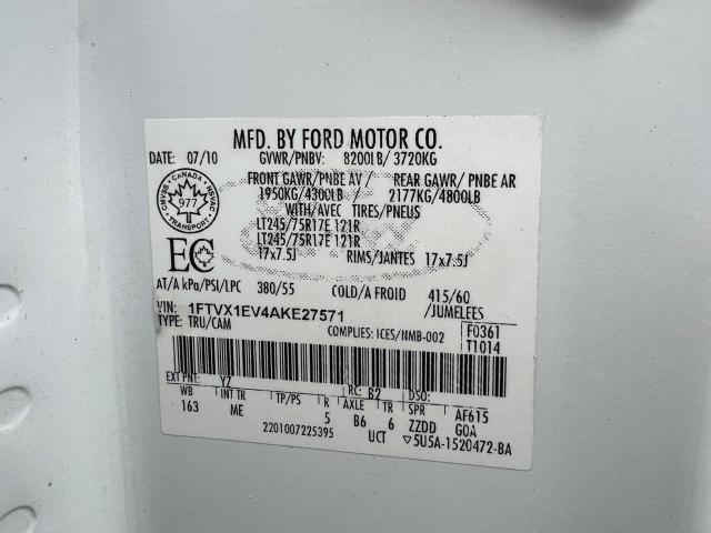 Photo 10 from auction – 2010 FORD F150 SUPER with VIN 1FTVX1EV4AKE27571