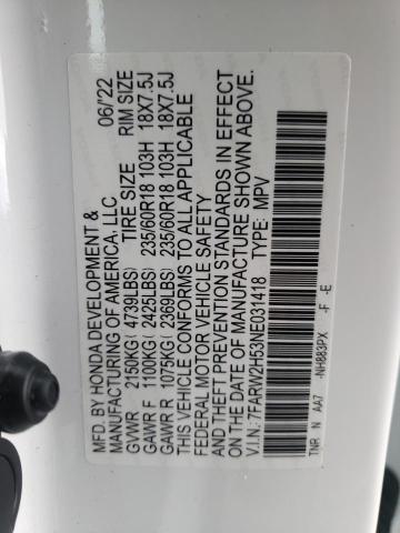 Photo 14 from auction – 2022 HONDA CR-V EX with VIN 7FARW2H53NE031418
