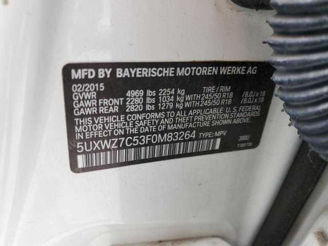 Photo 14 from auction – 2015 BMW X3 SDRIVE2 with VIN 5UXWZ7C53F0M83264