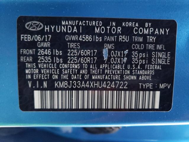 Photo 14 from auction – 2017 HYUNDAI TUCSON LIM with VIN KM8J33A4XHU424722