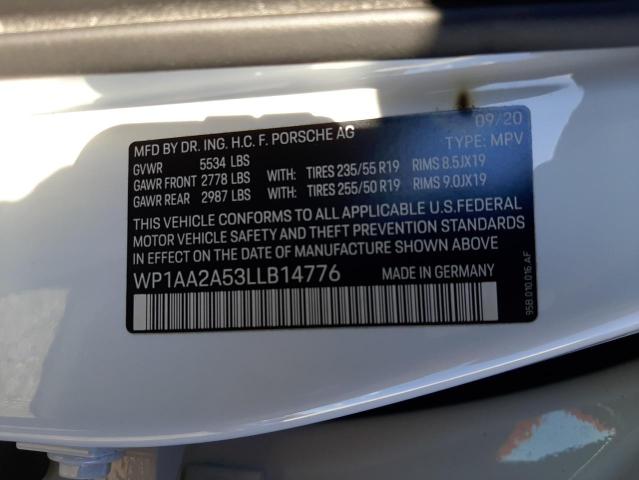 Photo 14 from auction – 2020 PORSCHE MACAN with VIN WP1AA2A53LLB14776