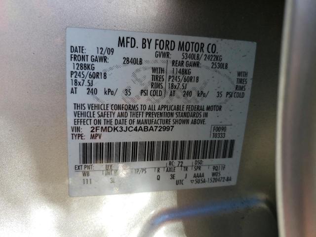 Photo 14 from auction – 2010 FORD EDGE SEL with VIN 2FMDK3JC4ABA72997