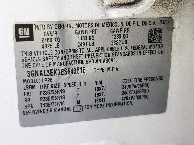 Photo 14 from auction – 2014 CHEVROLET CAPTIVA LT with VIN 3GNAL3EK3ES643618