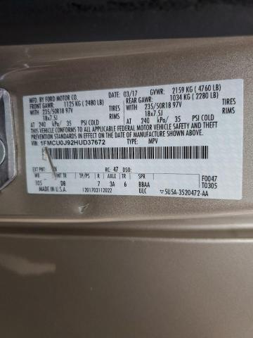 Photo 14 from auction – 2017 FORD ESCAPE TIT with VIN 1FMCU0J92HUD37672