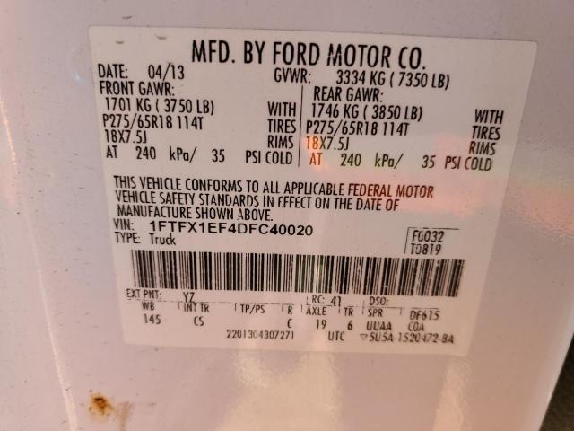 Photo 10 from auction – 2013 FORD F150 SUPER with VIN 1FTFX1EF4DFC40020