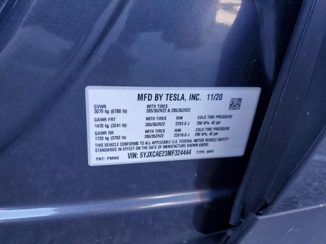 Photo 14 from auction – 2021 TESLA MODEL X with VIN 5YJXCAE23MF324444