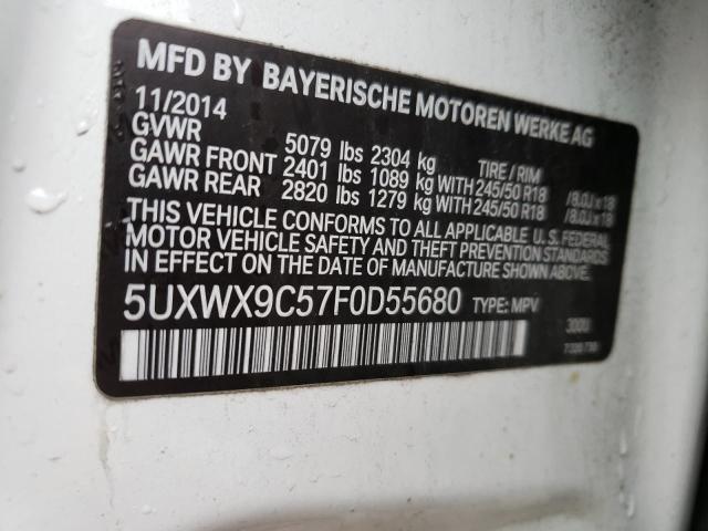 Photo 14 from auction – 2015 BMW X3 XDRIVE2 with VIN 5UXWX9C57F0D55680