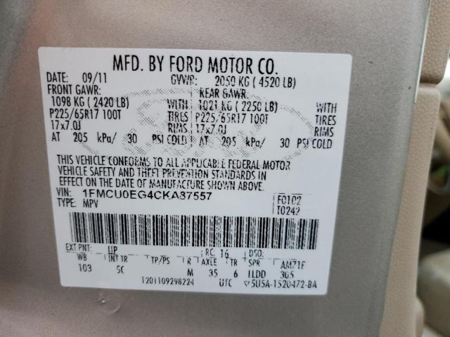 Photo 14 from auction – 2012 FORD ESCAPE LIM with VIN 1FMCU0EG4CKA87557