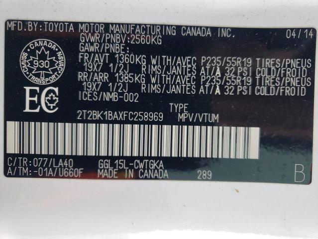 Photo 14 from auction – 2015 LEXUS RX 350 BAS with VIN 2T2BK1BAXFC258969