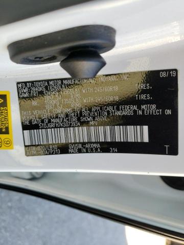 Photo 14 from auction – 2019 TOYOTA HIGHLANDER with VIN 5TDJGRFH7KS073934
