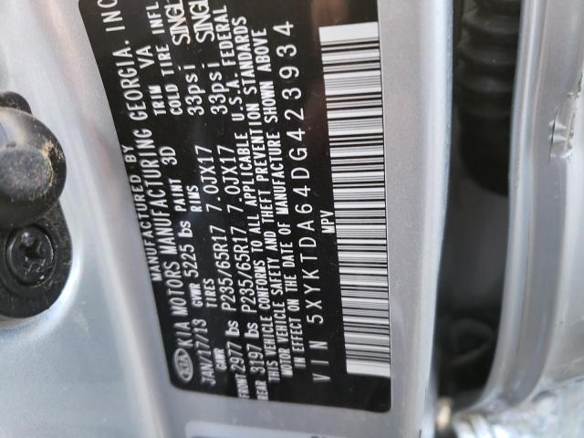 Photo 14 from auction – 2013 KIA SORENTO LX with VIN 5XYKTDA64DG423934