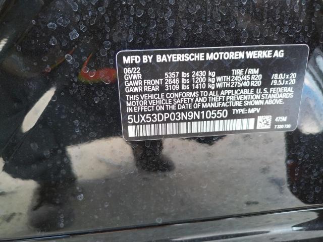 Photo 14 from auction – 2022 BMW X3 XDRIVE3 with VIN 5UX53DP03N9N10550