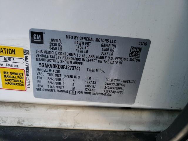 Photo 14 from auction – 2015 BUICK ENCLAVE with VIN 5GAKVBKD9FJ273741