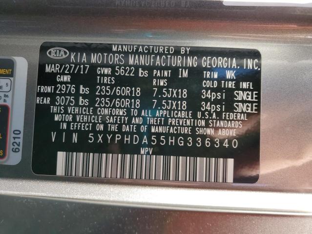 Photo 14 from auction – 2017 KIA SORENTO EX with VIN 5XYPHDA55HG336340