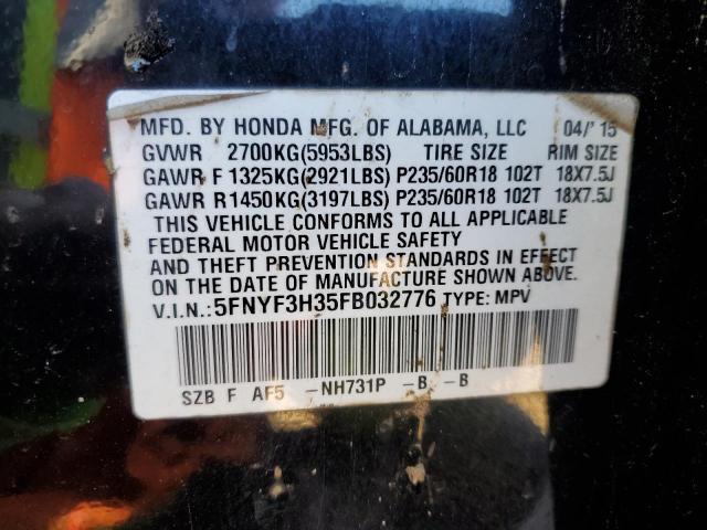 Фото 14 с аукциона – 2015 HONDA PILOT SE с VIN 5FNYF3H35FB032776