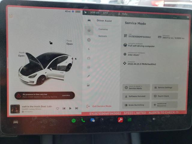 Photo 9 from auction – 2021 TESLA MODEL 3 with VIN 5YJ3E1EB6MF943662