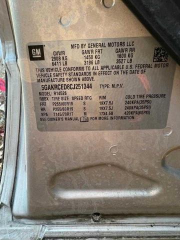 Photo 10 from auction – 2012 BUICK ENCLAVE with VIN 5GAKRCED8CJ251344