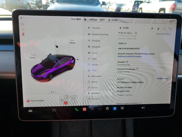 Photo 9 from auction – 2021 TESLA MODEL 3 with VIN 5YJ3E1EB3MF003707