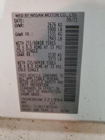 Photo 14 from auction – 2022 NISSAN PATHFINDER with VIN 5N1DR3BCXNC221994