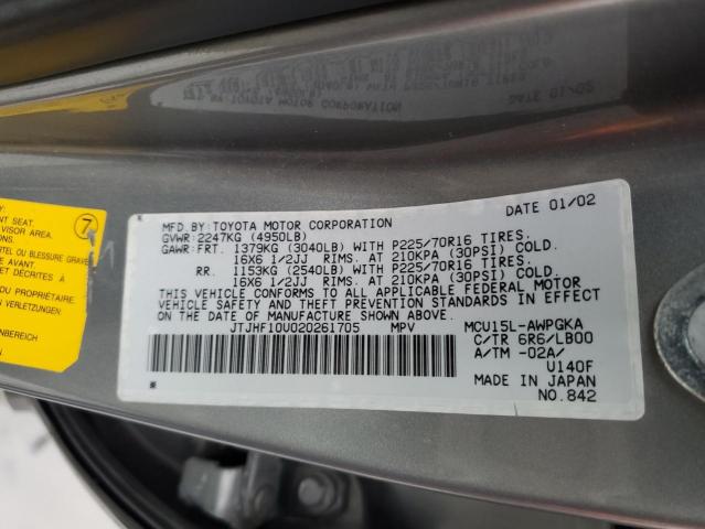 Photo 14 from auction – 2002 LEXUS RX 300 with VIN JTJHF10U020261705