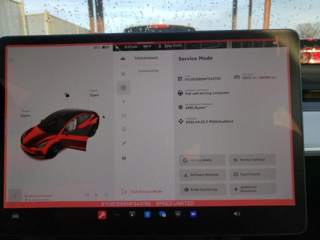 Photo 9 from auction – 2022 TESLA MODEL 3 with VIN 5YJ3E1EB5NF343782