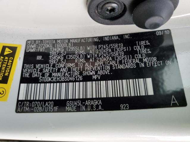 Photo 14 from auction – 2011 TOYOTA HIGHLANDER with VIN 5TDDK3EH3BS046126