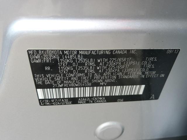 Photo 14 from auction – 2013 TOYOTA RAV4 XLE with VIN 2T3WFREV8DW054598