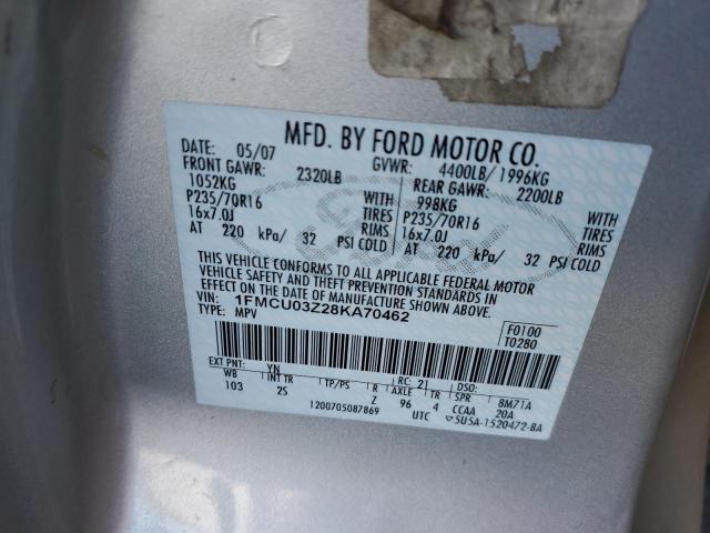 Photo 14 from auction – 2008 FORD ESCAPE XLT with VIN 1FMCU03Z28KA70462