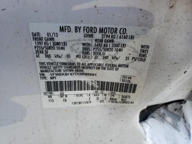 Photo 14 from auction – 2013 FORD EXPLORER L with VIN 1FM5K8F87DGB95891