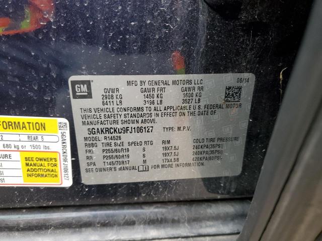 Photo 14 from auction – 2015 BUICK ENCLAVE with VIN 5GAKRCKD9FJ106127