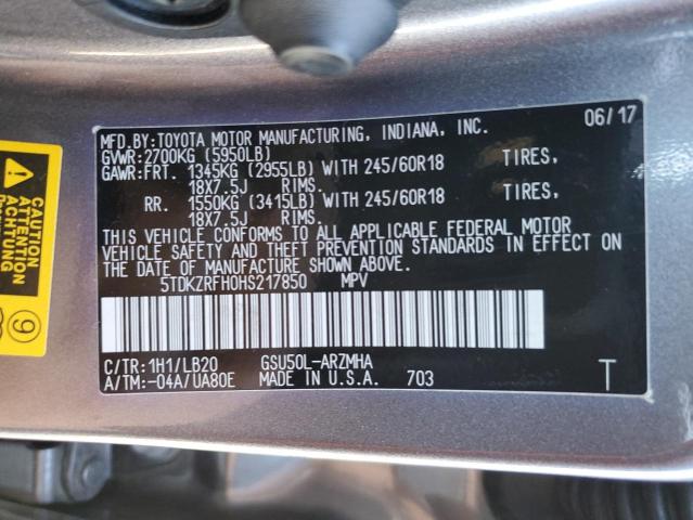 Photo 14 from auction – 2017 TOYOTA HIGHLANDER with VIN 5TDKZRFH0HS217850