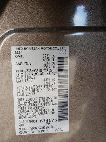 Photo 14 from auction – 2014 NISSAN PATHFINDER with VIN 5N1CR2MM5EC634675