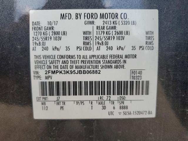 Photo 14 from auction – 2018 FORD EDGE TITAN with VIN 2FMPK3K95JBB06882