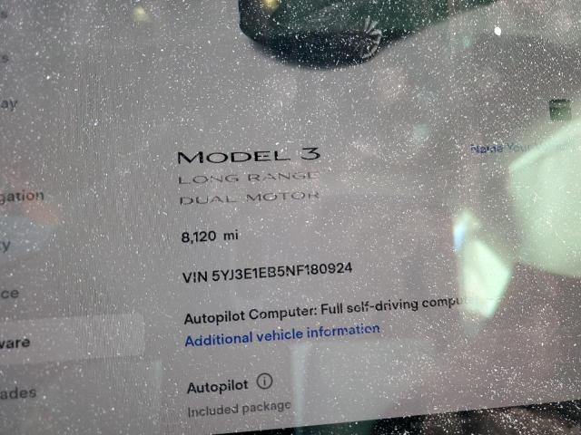 Photo 9 from auction – 2022 TESLA MODEL 3 with VIN 5YJ3E1EB5NF180924