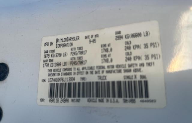 Photo 10 from auction – 2006 DODGE RAM 1500 S with VIN 1D7HA16N76J113994